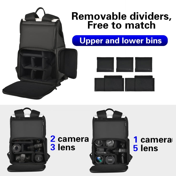 Cwatcun D79 Camera Backpack Multi-Functional Camera  Dual Shoulders Bag, 40.5 x 28 x 17.5cm Small, 43.5 x 30.5 x 18cm Large
