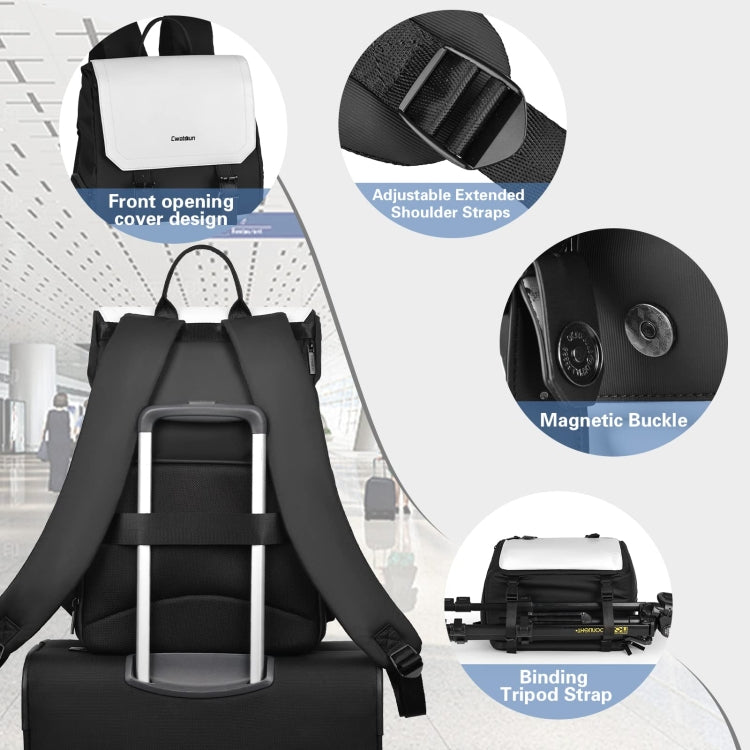 Cwatcun D79 Camera Backpack Multi-Functional Camera  Dual Shoulders Bag, 40.5 x 28 x 17.5cm Small, 43.5 x 30.5 x 18cm Large