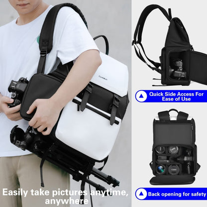 Cwatcun D79 Camera Backpack Multi-Functional Camera  Dual Shoulders Bag, 40.5 x 28 x 17.5cm Small, 43.5 x 30.5 x 18cm Large