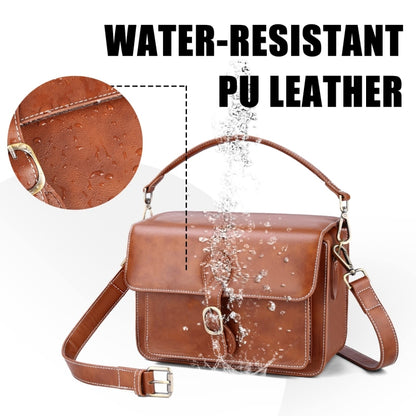 Cwatcun D80 Retro Leather Camera Shoulder Bag, 22 x 16 x 12cm Faux Leather Small, 25.5 x 18.5 x 12.5cm Faux Leather Medium, 25.5 x 18.5 x 12.5cm Cow Leather Medium
