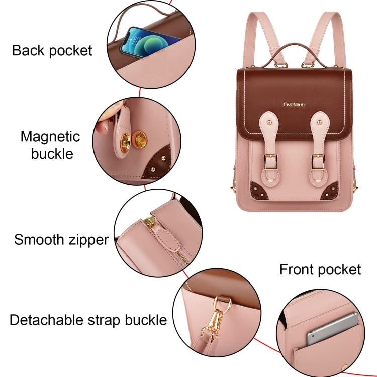 Cwatcun D81 Retro Camera Crossbody Bag Vintage PU Leather Waterproof Camera Handbag
