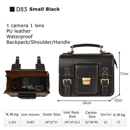 Cwatcun D83 Vintage Small Camera Case Leather Camera Messenger Bag, 24 x 17 x 12cm, 30 x 21.5 x 12.5cm