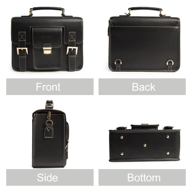 Cwatcun D83 Vintage Small Camera Case Leather Camera Messenger Bag, 24 x 17 x 12cm, 30 x 21.5 x 12.5cm