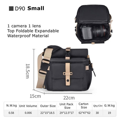 Cwatcun D90 Contrast Color Single Shoulder Camera Bag Outdoor Camera Bag Professional Crossbody Handbag, 22 x 15 x 18.5cm Small, 27 x 17 x 18.5cm Medium, 30.5 x 19 x 20cm Large