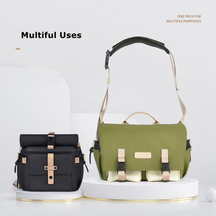 Cwatcun D90 Contrast Color Single Shoulder Camera Bag Outdoor Camera Bag Professional Crossbody Handbag, 22 x 15 x 18.5cm Small, 27 x 17 x 18.5cm Medium, 30.5 x 19 x 20cm Large