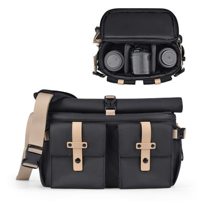 Cwatcun D90 Contrast Color Single Shoulder Camera Bag Outdoor Camera Bag Professional Crossbody Handbag, 22 x 15 x 18.5cm Small, 27 x 17 x 18.5cm Medium, 30.5 x 19 x 20cm Large
