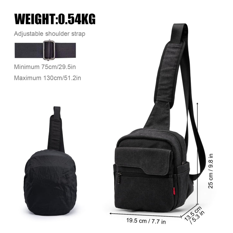 Cwatcun D93 Camera Bag Canvas Shoulder Bag, 19.5 x 13.5 x 25cm Black, 21 x 14 x 30cm Black, 21 x 14 x 30cm Beige