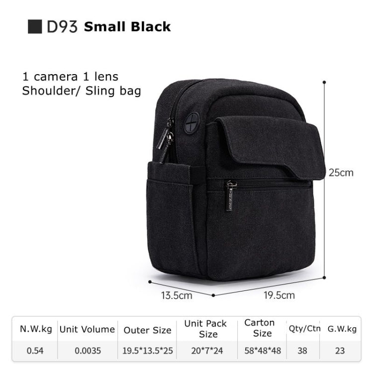 Cwatcun D93 Camera Bag Canvas Shoulder Bag, 19.5 x 13.5 x 25cm Black, 21 x 14 x 30cm Black, 21 x 14 x 30cm Beige