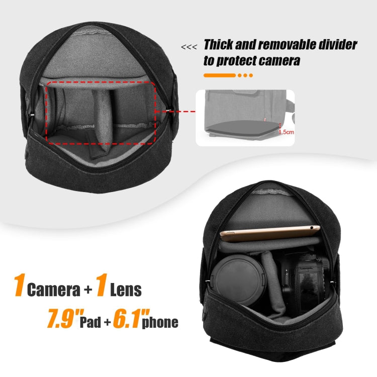 Cwatcun D93 Camera Bag Canvas Shoulder Bag, 19.5 x 13.5 x 25cm Black, 21 x 14 x 30cm Black, 21 x 14 x 30cm Beige