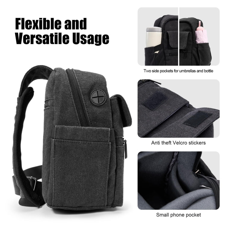 Cwatcun D93 Camera Bag Canvas Shoulder Bag, 19.5 x 13.5 x 25cm Black, 21 x 14 x 30cm Black, 21 x 14 x 30cm Beige