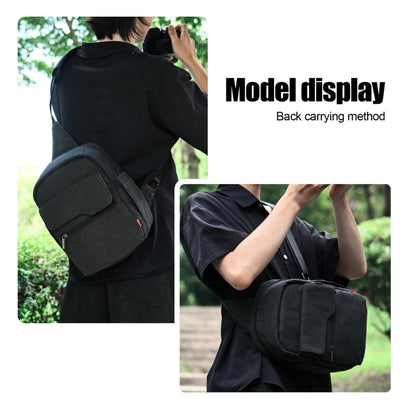 Cwatcun D93 Camera Bag Canvas Shoulder Bag, 19.5 x 13.5 x 25cm Black, 21 x 14 x 30cm Black, 21 x 14 x 30cm Beige