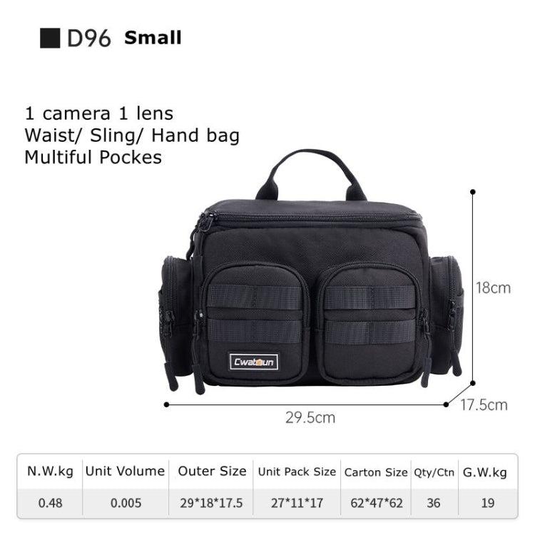 Cwatcun D96 Waist Camera Bag Sling Shoulder Camera Bag, 29.5 x 17.5 x 18cm