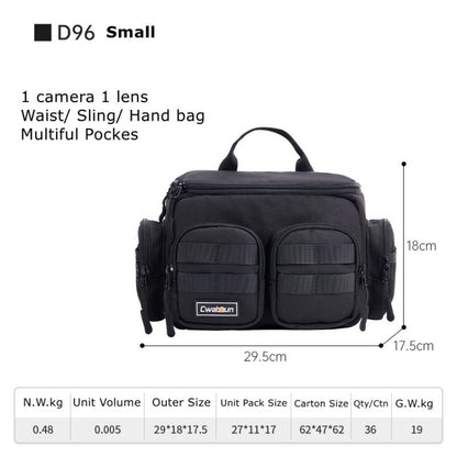 Cwatcun D96 Waist Camera Bag Sling Shoulder Camera Bag, 29.5 x 17.5 x 18cm