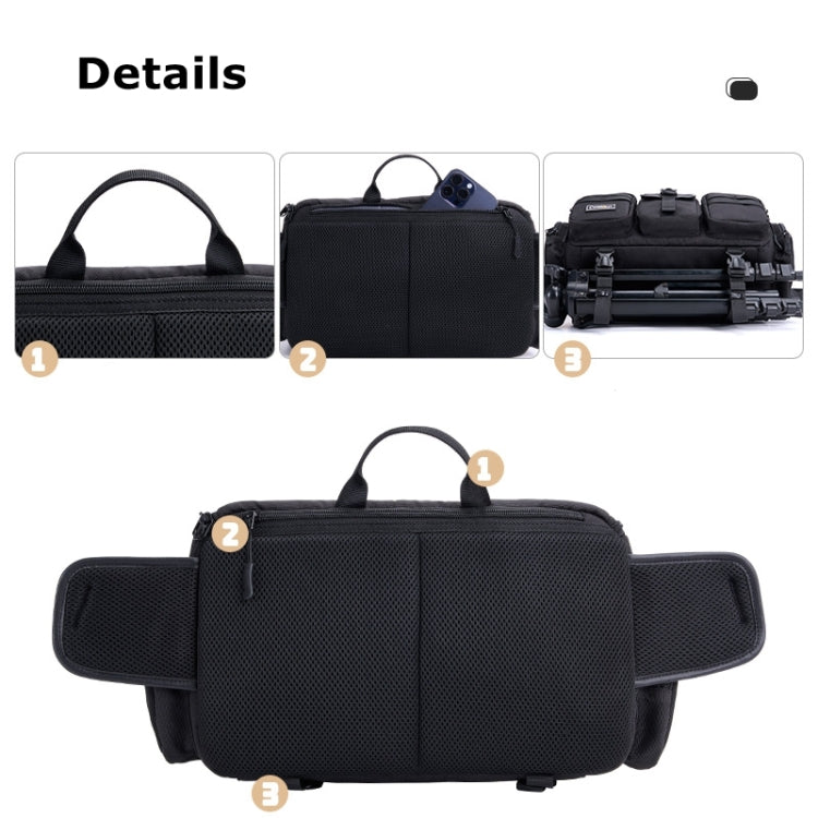 Cwatcun D96 Waist Camera Bag Sling Shoulder Camera Bag, 29.5 x 17.5 x 18cm