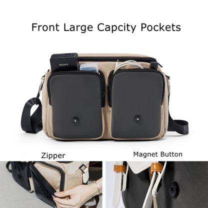 Cwatcun D99 Contrast Color Single Shoulder Camera Bag Outdoor Camera Bag Professional Crossbody Handbag, 25.5 x 10.5 x 18cm Medium, 32.5 x 14.5 x 21.5cm Large