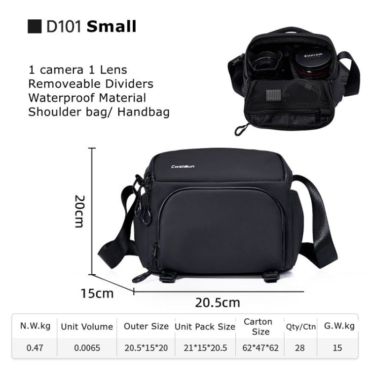 Cwatcun D101 Crossbody Camera Bag Photography Lens Shoulder Bag, 20 x 20.5 x 15cm, 29 x 24 x 17cm