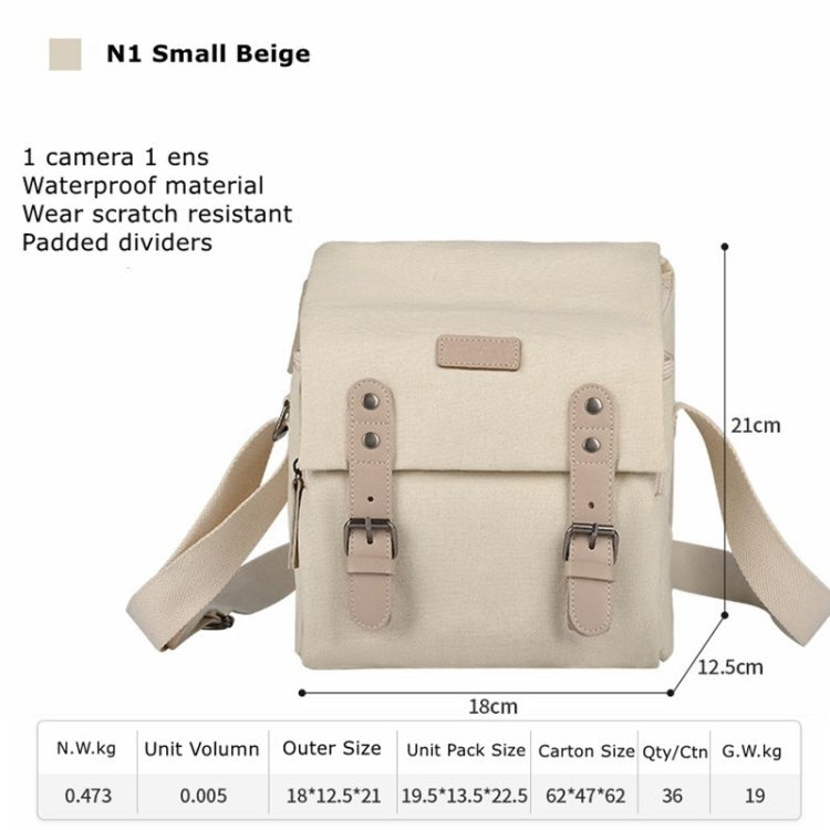 Cwatcun N1 Retro Multifunctional Canvas Waterproof Digital Camera Photography Bag, 18 x 12.5 x 21cm Beige, 18 x 12.5 x 21cm Coffee, 22.5 x 14.5 x 27cm Beige, 22.5 x 14.5 x 27cm Coffee, 29 x 14.5 x 22cm Coffee