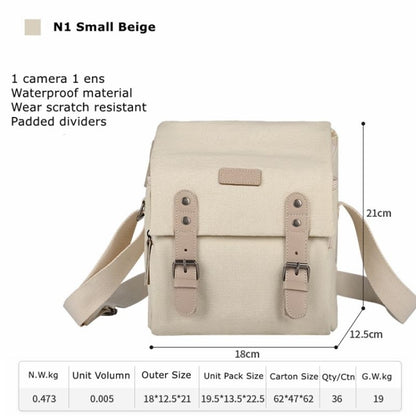 Cwatcun N1 Retro Multifunctional Canvas Waterproof Digital Camera Photography Bag, 18 x 12.5 x 21cm Beige, 18 x 12.5 x 21cm Coffee, 22.5 x 14.5 x 27cm Beige, 22.5 x 14.5 x 27cm Coffee, 29 x 14.5 x 22cm Coffee