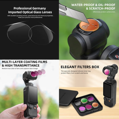 For DJI OSMO Pocket 3 Sunnylife Camera Lens Magnetic Metal Filter, MCUV, ND8, ND16, ND32, ND64, ND256, ND8PL, ND16PL, ND32PL, ND64PL, CPL, 3 in 1 CPL ND8/16, 3 in 1 ND16/64/256, 4 in 1 ND8/16/32/64, 4 in 1 ND8/16/32/64PL, 4 in 1 MCUV CPL ND32/64...