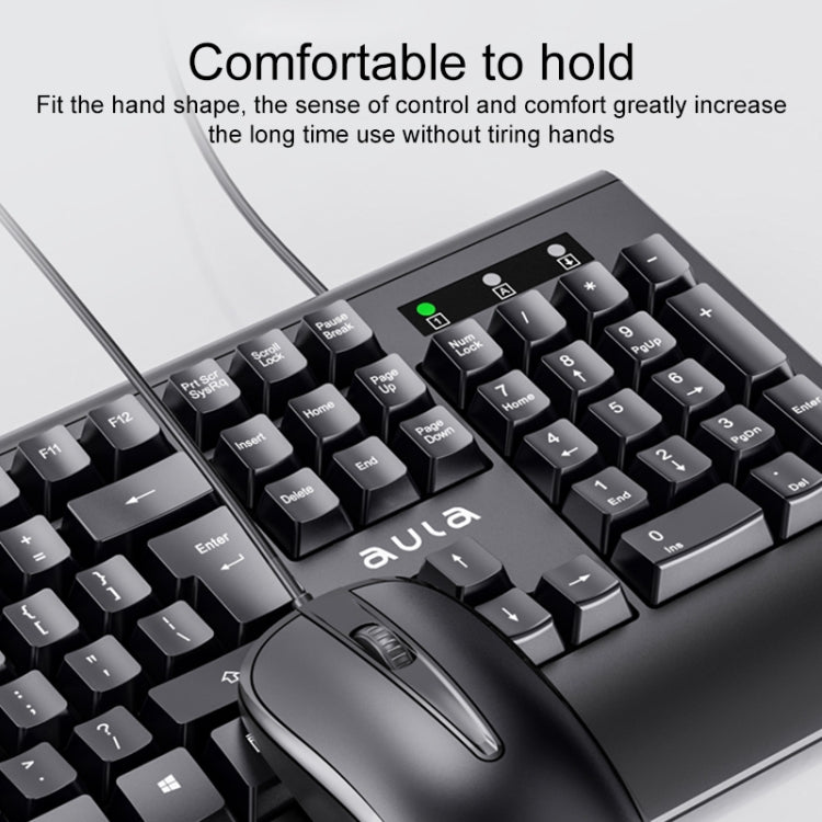 AULA AC106 USB Port Wired Keyboard Mouse Set, AC106