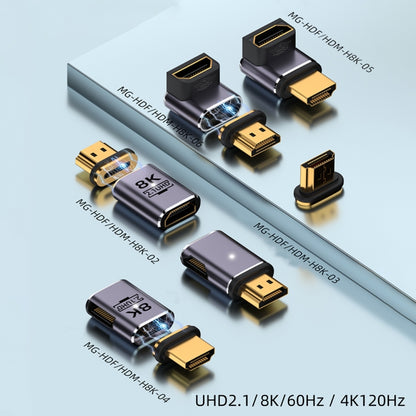 8K 60Hz HDTV to HDTV Magnetic Adapter, Male Straight Female Side Right Bend, Male Straight Female Side Left Bend, 3D Curved Female Vertical Reverse Side, 3D Curved Female Vertical Front Side, Straight