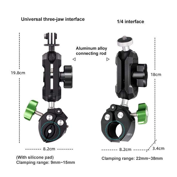 RUIGPRO Crab Clamp Action Camera Bracket, 1/4 Ball Head Mount, 1/4 Ball Head Mount with Rod, 3-claw Ball Head Mount, 3-claw Ball Head Mount with Rod, Dual-Head Crab, Dual-Head Crab with Selfie Stick, 1/4 Ball Head Dual-Head Crab with Selfie Stick...