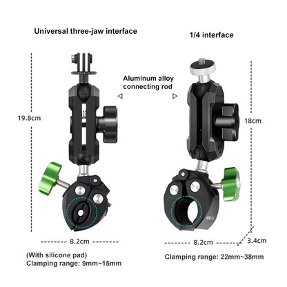 RUIGPRO Crab Clamp Action Camera Bracket, 1/4 Ball Head Mount, 1/4 Ball Head Mount with Rod, 3-claw Ball Head Mount, 3-claw Ball Head Mount with Rod, Dual-Head Crab, Dual-Head Crab with Selfie Stick, 1/4 Ball Head Dual-Head Crab with Selfie Stick...