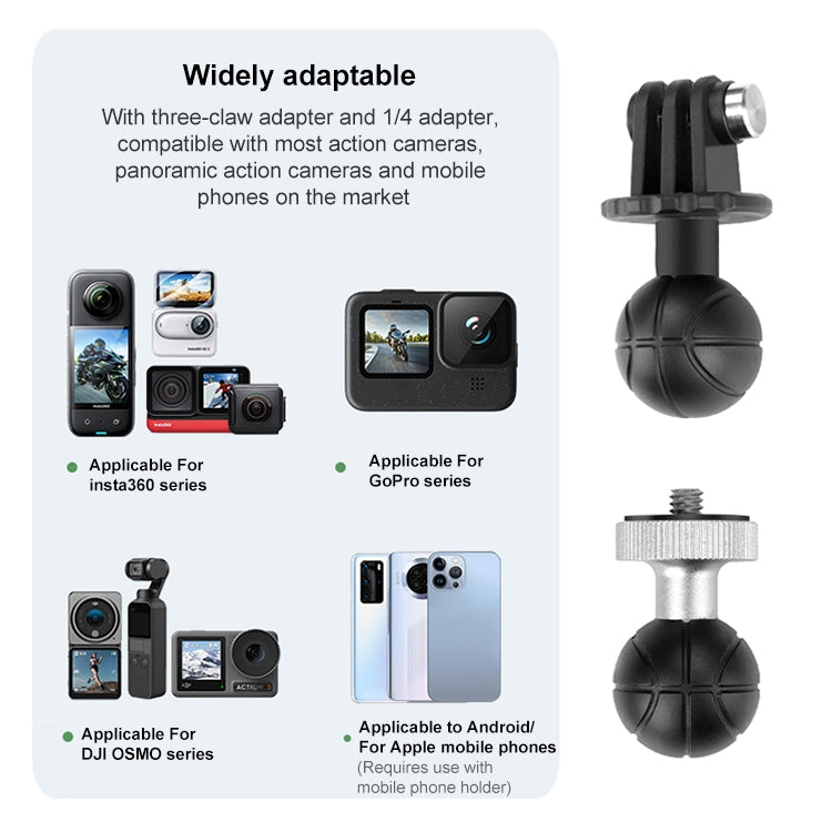 RUIGPRO Crab Clamp Action Camera Bracket, 1/4 Ball Head Mount, 1/4 Ball Head Mount with Rod, 3-claw Ball Head Mount, 3-claw Ball Head Mount with Rod, Dual-Head Crab, Dual-Head Crab with Selfie Stick, 1/4 Ball Head Dual-Head Crab with Selfie Stick...
