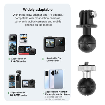 RUIGPRO Crab Clamp Action Camera Bracket, 1/4 Ball Head Mount, 1/4 Ball Head Mount with Rod, 3-claw Ball Head Mount, 3-claw Ball Head Mount with Rod, Dual-Head Crab, Dual-Head Crab with Selfie Stick, 1/4 Ball Head Dual-Head Crab with Selfie Stick...