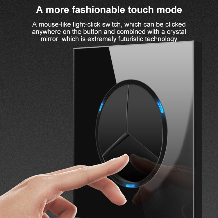 86mm Round LED Tempered Glass Switch Panel, Black Round Glass, One Open Dual Control, Two Billing Control, Two Open Dual Control, Three Billing Control, Three Open Dual Control, Four Billing Control, Four Open Dual Control, One Open Multiple Control
