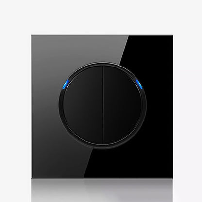 86mm Round LED Tempered Glass Switch Panel, Black Round Glass, One Open Dual Control, Two Billing Control, Two Open Dual Control, Three Billing Control, Three Open Dual Control, Four Billing Control, Four Open Dual Control, One Open Multiple Control