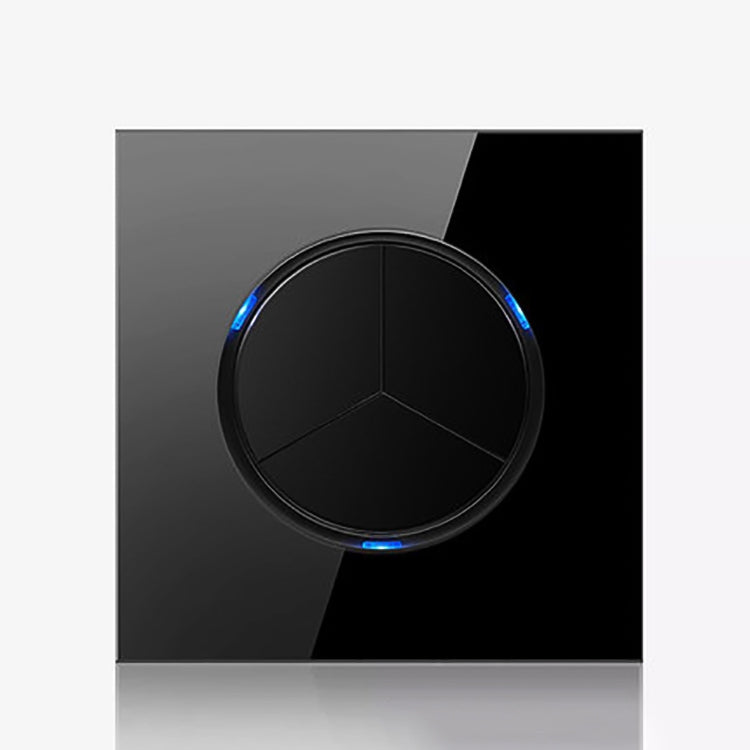 86mm Round LED Tempered Glass Switch Panel, Black Round Glass, One Open Dual Control, Two Billing Control, Two Open Dual Control, Three Billing Control, Three Open Dual Control, Four Billing Control, Four Open Dual Control, One Open Multiple Control
