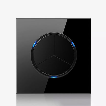 86mm Round LED Tempered Glass Switch Panel, Black Round Glass, One Open Dual Control, Two Billing Control, Two Open Dual Control, Three Billing Control, Three Open Dual Control, Four Billing Control, Four Open Dual Control, One Open Multiple Control