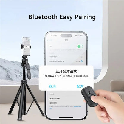YESIDO SF17 Multifunctional Retractable Metal Tripod Stand Selfie Stick for Cell Phones Camera, SF17