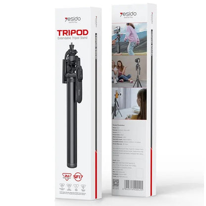 YESIDO SF17 Multifunctional Retractable Metal Tripod Stand Selfie Stick for Cell Phones Camera, SF17