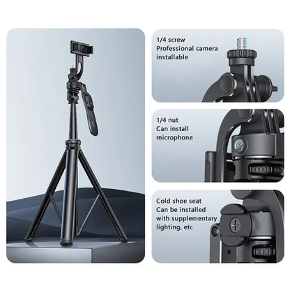 YESIDO SF17 Multifunctional Retractable Metal Tripod Stand Selfie Stick for Cell Phones Camera, SF17