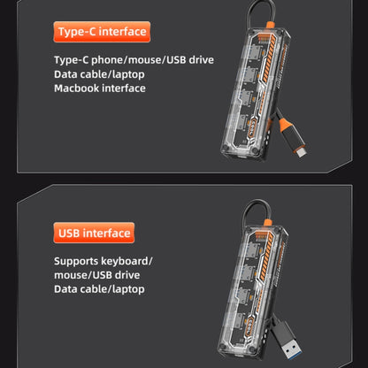SW4U-A 5 in 1 USB to Type-C + 4 x USB3.0 HUB Docking Station, SW4U-A