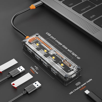 SW4U-C 5 in 1 Type-C to Type-C + 4 x USB3.0 HUB Docking Station, SW4U-C