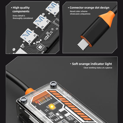 SW5H 5 in 1 Type-C to PD + USB3.0 + 2 x USB2.0 + HDMI HUB Docking Station, SW5H