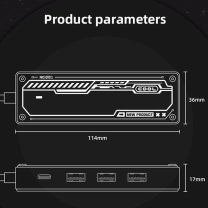 SW5H 5 in 1 Type-C to PD + USB3.0 + 2 x USB2.0 + HDMI HUB Docking Station, SW5H