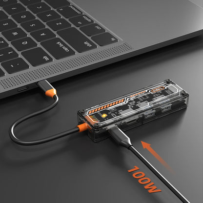 SW5R 5 in 1 Type-C to PD + USB3.0 + USB2.0 + HDMI + RJ45 HUB Docking Station, SW5R