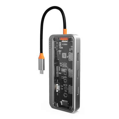 SW10V 10 in 1 Type-C to USB + HDMI + VGA + RJ45 + SD/TF + Audio 3.5 HUB Docking Station, SW10V
