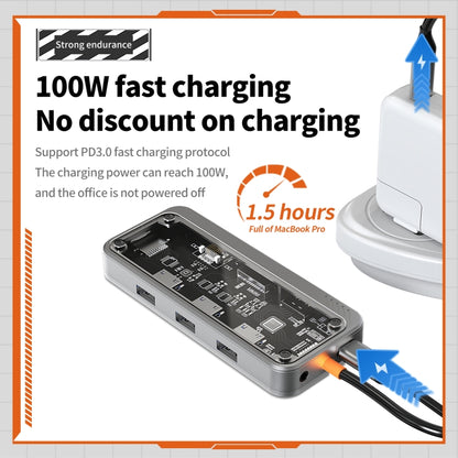 SW10V 10 in 1 Type-C to USB + HDMI + VGA + RJ45 + SD/TF + Audio 3.5 HUB Docking Station, SW10V