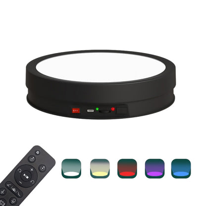 22cm Colorful LED Light Electric Rotating Display Stand Turntable, Power Plug-in, Battery Charging