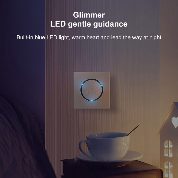 86mm Round LED Tempered Glass Switch Panel, Gray Round Glass, One Open Dual Control, Two Billing Control, Two Open Dual Control, Three Billing Control, Three Open Dual Control, Four Billing Control, Four Open Dual Control, One Open Multiple Control