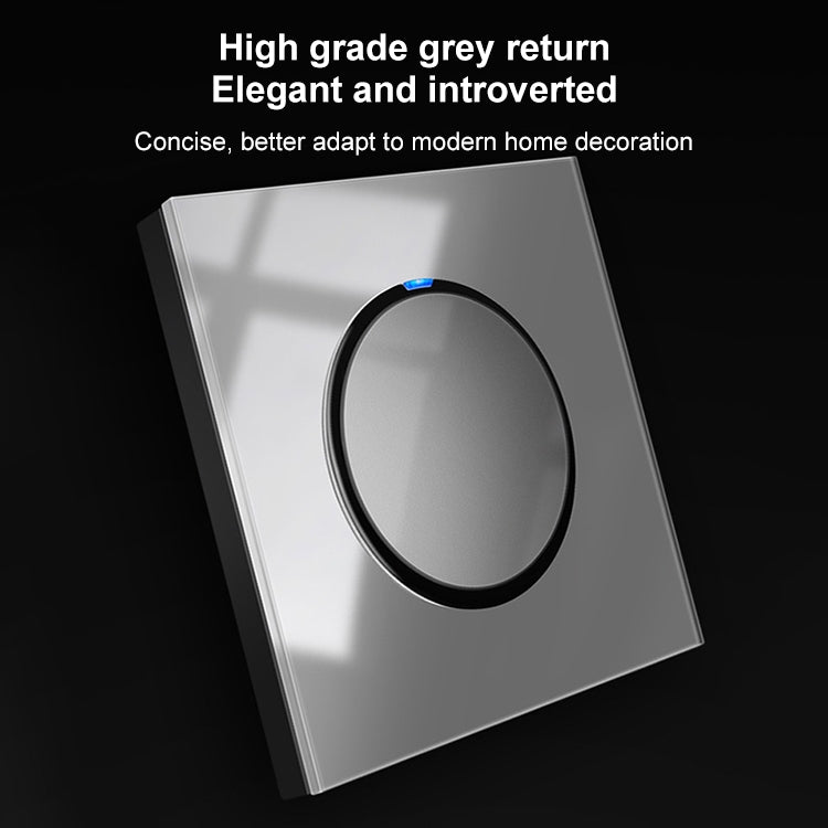 86mm Round LED Tempered Glass Switch Panel, Gray Round Glass, One Open Dual Control, Two Billing Control, Two Open Dual Control, Three Billing Control, Three Open Dual Control, Four Billing Control, Four Open Dual Control, One Open Multiple Control