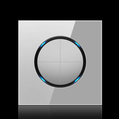86mm Round LED Tempered Glass Switch Panel, Gray Round Glass, One Open Dual Control, Two Billing Control, Two Open Dual Control, Three Billing Control, Three Open Dual Control, Four Billing Control, Four Open Dual Control, One Open Multiple Control