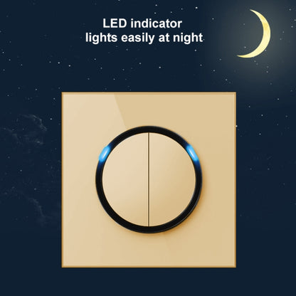 86mm Round LED Tempered Glass Switch Panel, Gold Round Glass, One Open Dual Control, Two Billing Control, Two Open Dual Control, Three Billing Control, Three Open Dual Control, Four Billing Control, Four Open Dual Control, One Open Multiple Control