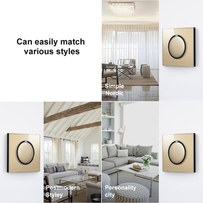 86mm Round LED Tempered Glass Switch Panel, Gold Round Glass, One Open Dual Control, Two Billing Control, Two Open Dual Control, Three Billing Control, Three Open Dual Control, Four Billing Control, Four Open Dual Control, One Open Multiple Control