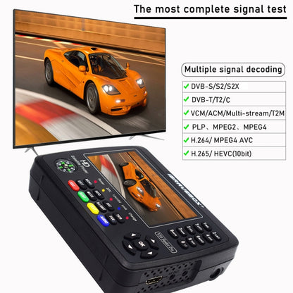 iBRAVEBOX V10 Finder Pro 4.3 inch Display Digital Satellite Meter Signal Finder, Support DVB-S/S2/S2X/T/T2/C, EU Plug, US Plug, UK Plug, AU Plug